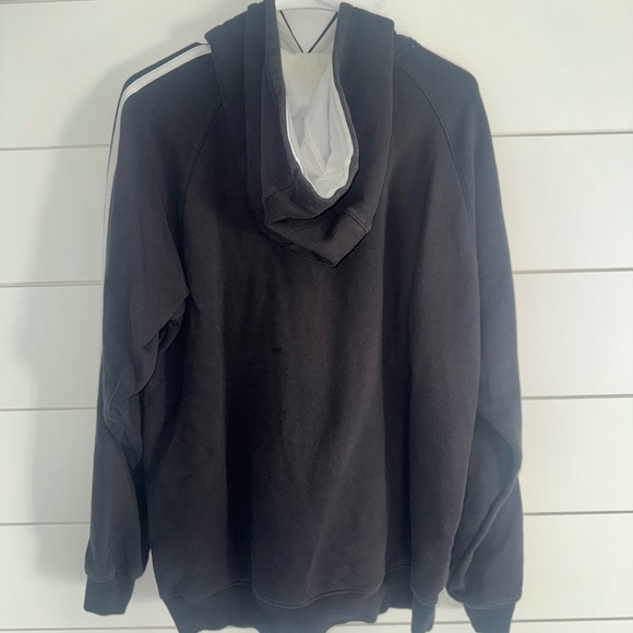 Adidas Men's Black Hoodie with White Stripes - Picture 5 of 5